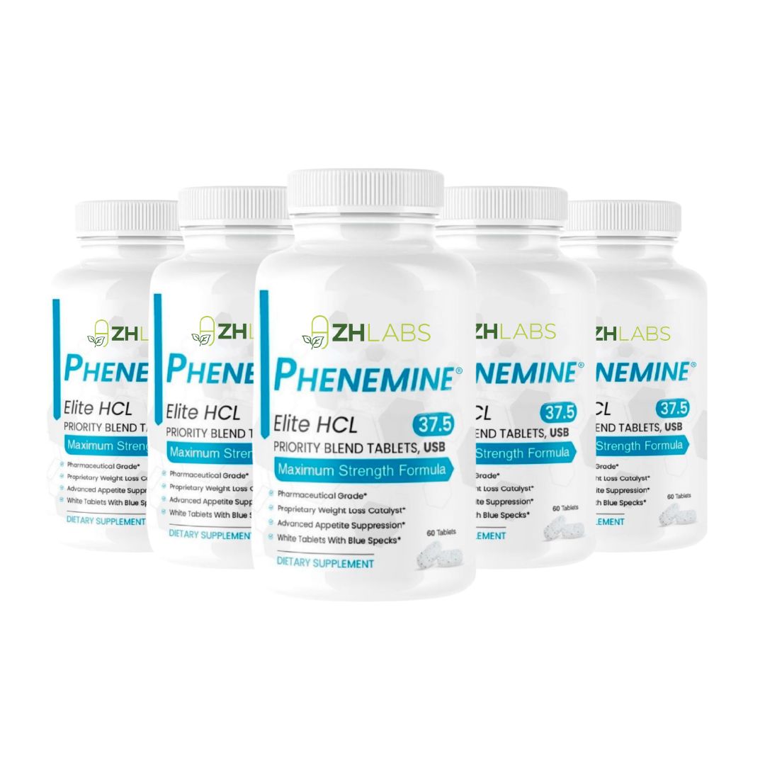 5 Bottles Phen Elite 37.5 White/Blue Speckled Tablets