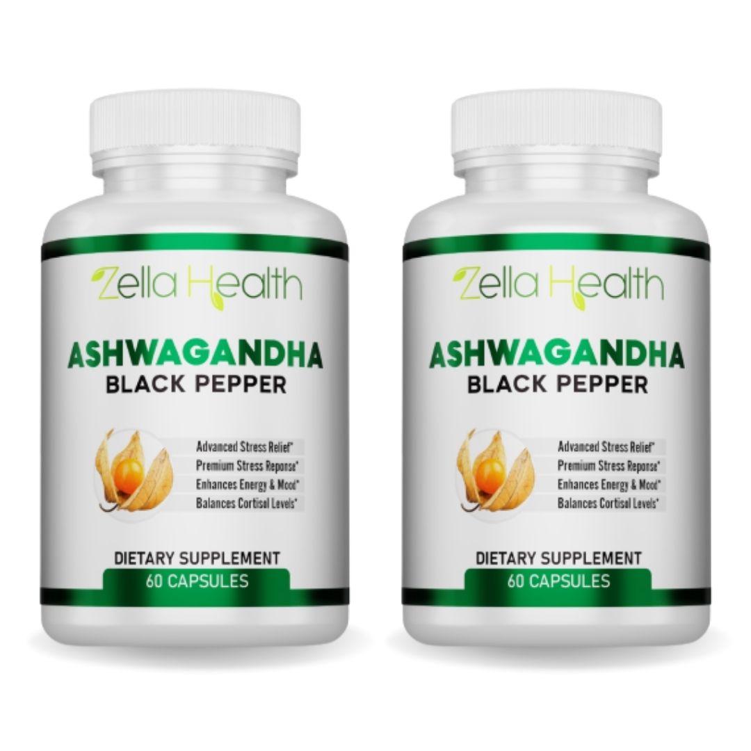 Ashwagandha 1300mg - Adrenal, Mood & Thyroid Support - 120 Capsules, 2 Bottles