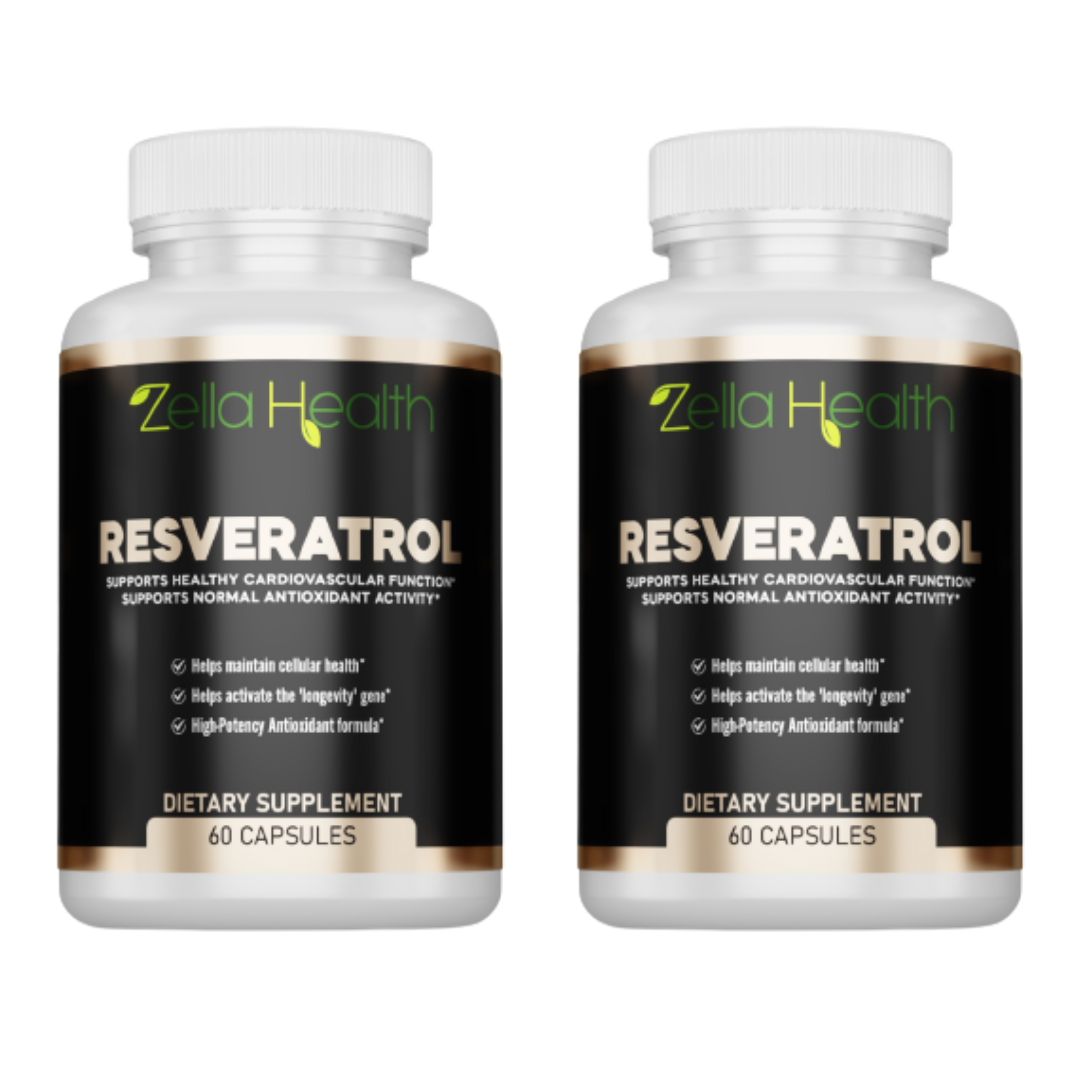 Resveratrol 600mg Per Serving- Max Strength - Supplement - 2 Month Supply 120 Capsules, Zella Health