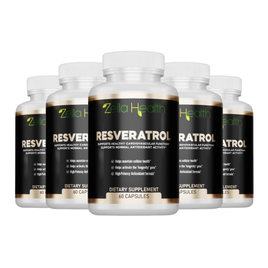 Resveratrol 600mg Per Serving- Max Strength - Supplement - 5 Month Supply 300 Capsules, Zella Health