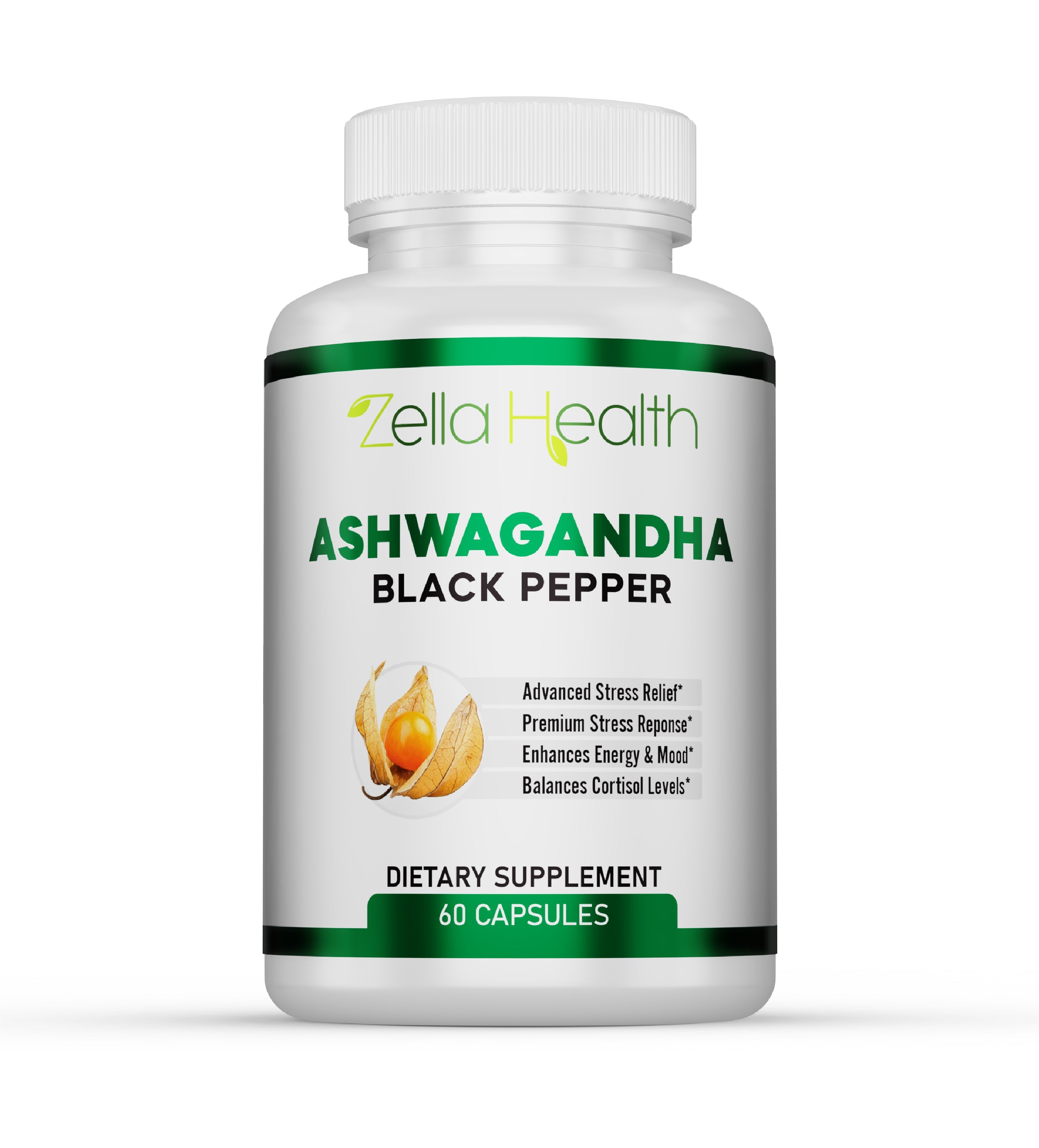 Ashwagandha 1300mg Made - Adrenal, Mood & Thyroid Support - 60 Capsules