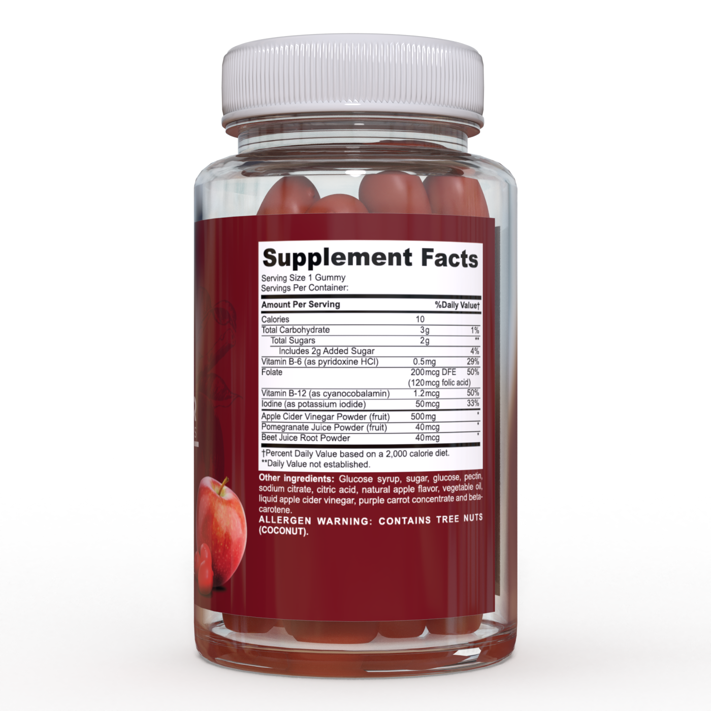 Gomitas de vinagre de sidra de manzana, suplemento de inmunidad, desintoxicación, limpieza y control de peso - Zella Health - 60 piezas