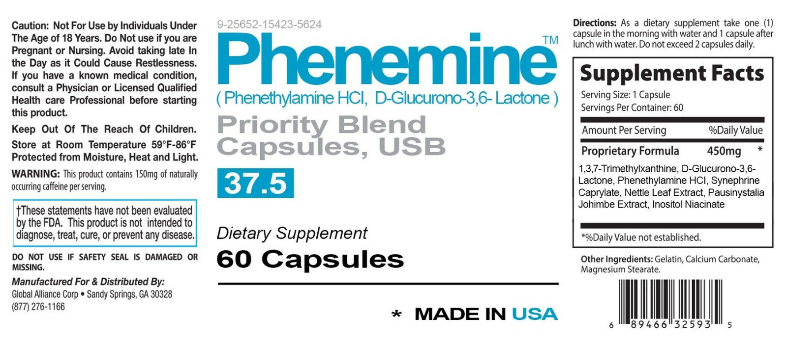 Phen Appetite Suppressant Slim Pills (60 Capsules x 2)